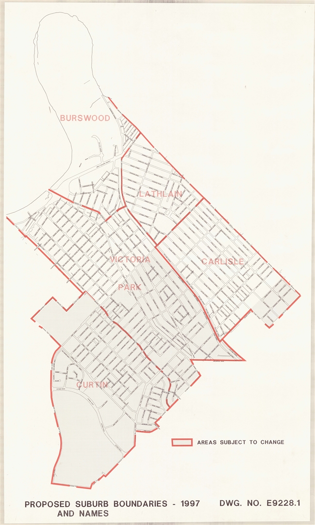 Proposed Suburb Boundaries and Names 1997 (DWG E9228.1) Image