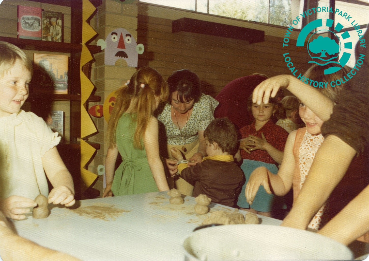PH00039-08 Children's activity modelling clay at Victoria Park Library (Mint Street) c 1973 1975 Image