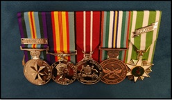 Replicas of the medals received by relatives of Private Alec Bell