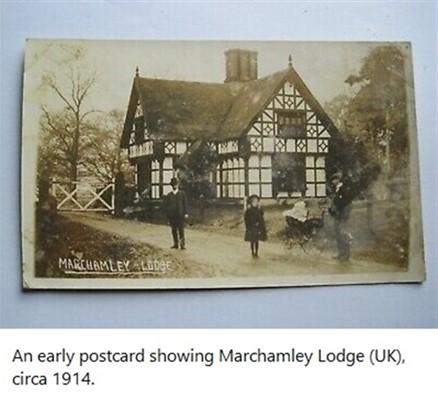 Image Postcard showing the Marchamley Lodge