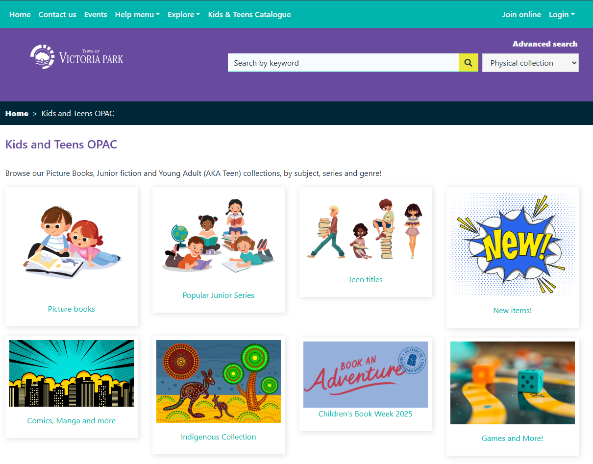 New Kids & Teens page