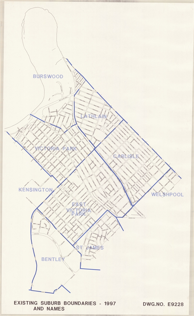 Existing Suburb Boundaries and Names 1997 Image
