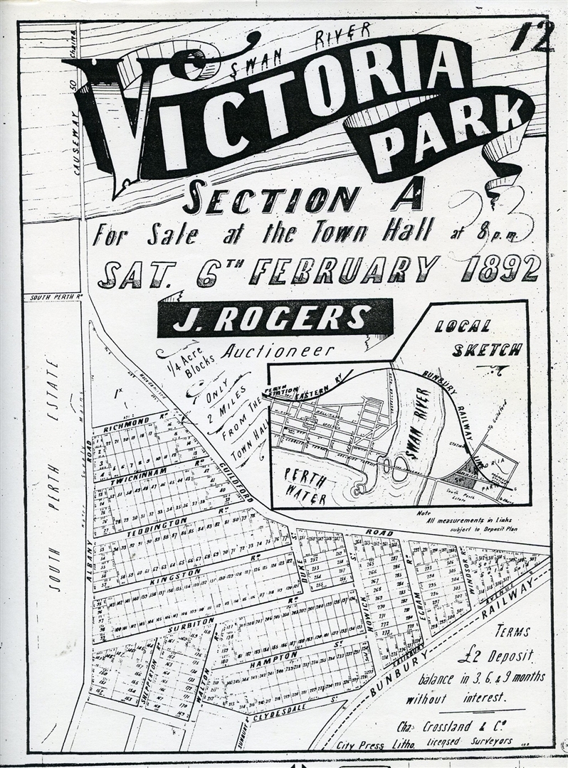 Victoria Park Section A 6 February 1892 Image