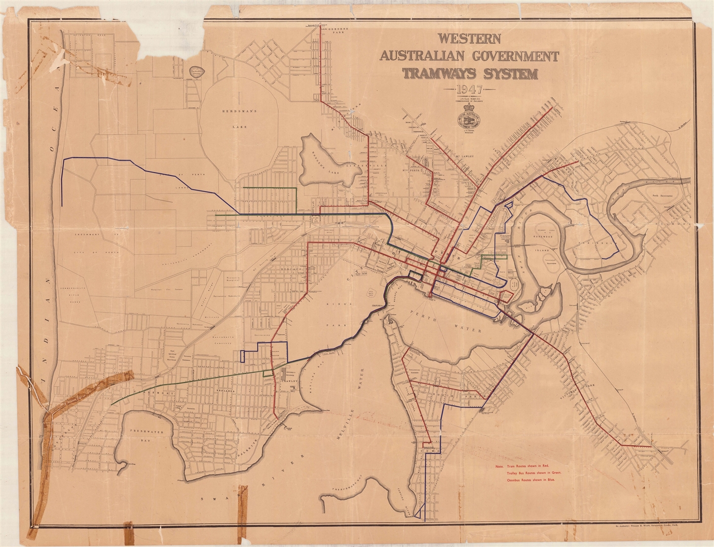 West Australian Government Tramways System 1947 Image