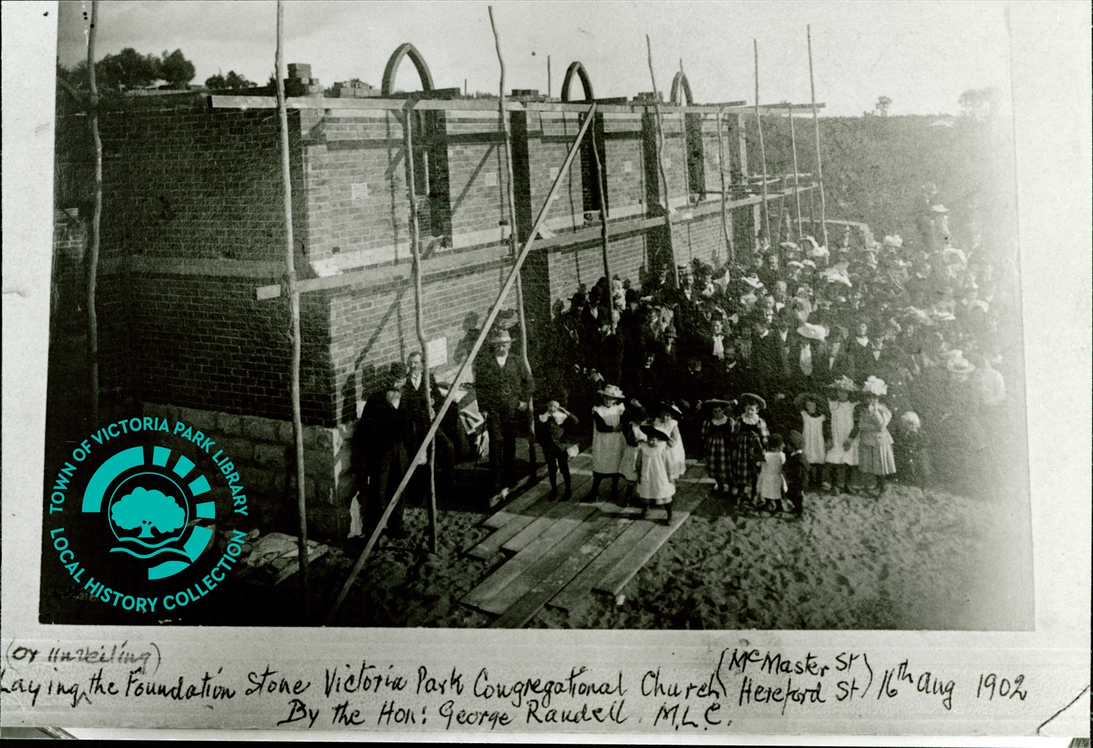 PH00026-01 Laying the foundation stone of the Victoria Park Congregational Church (PH90020) Image