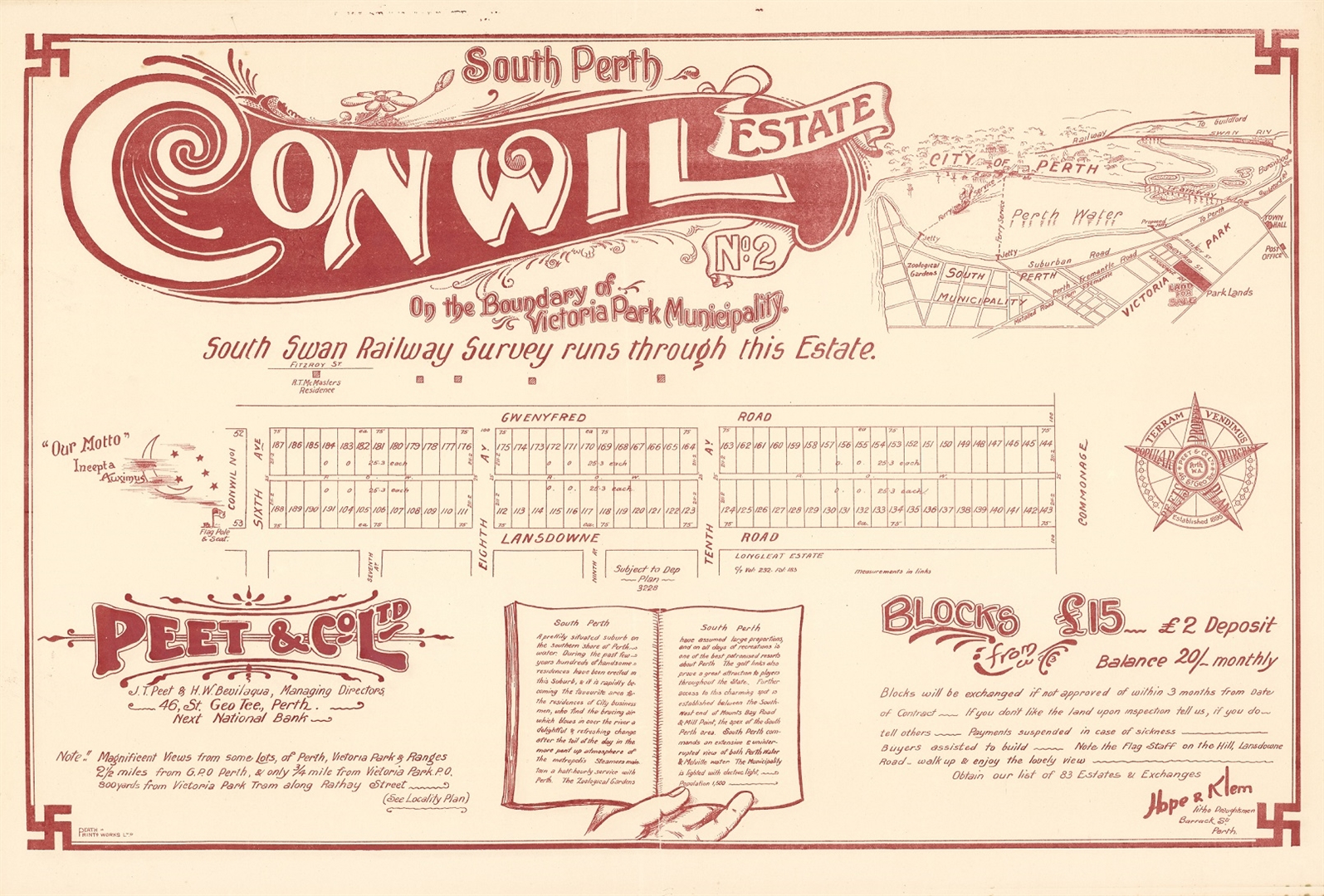 Conwil Estate No. 2, South Perth : on the boundary of Victoria Park Municipality [1912?] Image