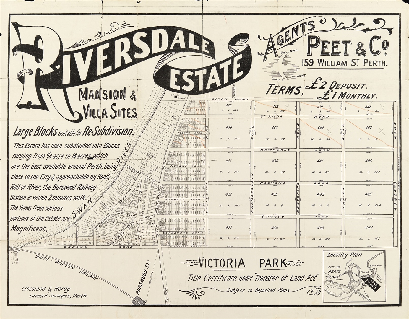 Riversdale Estate : mansion & villa sites [1895?] Image